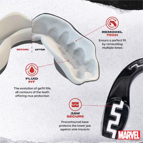 Marvel Venom Sports Mouth Guard, Adult Dual Layer Mouthguard with Case - color: Venom, size: Adult (12+ Years)