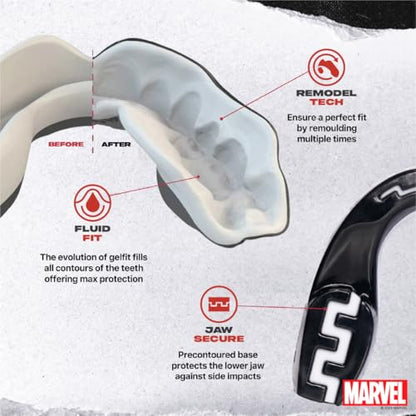 Marvel Venom Sports Mouth Guard, Adult Dual Layer Mouthguard with Case - color: Venom, size: Adult (12+ Years)