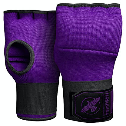 Hayabusa Quick Gel Hand Wrap Boxing Gloves | Slip-On Design, Padded Knuckle Protection, Hook and Loop Closure, Muay Thai Kickboxing, Men and Women, Sparring - color: Purple/Black, size: X-Large