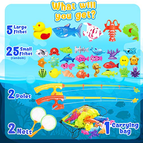Goody King Magnetic Fishing Game Pool Toys for Kids - Outdoor Indoor Water Table Toys Carnival Party Water Bath Toy for Toddlers 1-3 4 5 6 Years Old 2 Players Gift (Medium) - size: Medium
