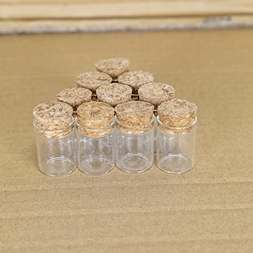 6 Pcs Empty Transparent Test Tube Glass Bottle Vials With Cork Stopper, Clear Glass Bottles Jars for Wedding Favors Art Crafts DIY (22x30x17mm 0.17 OZ)