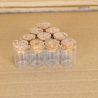 6 Pcs Empty Transparent Test Tube Glass Bottle Vials With Cork Stopper, Clear Glass Bottles Jars for Wedding Favors Art Crafts DIY (22x30x17mm 0.17 OZ)