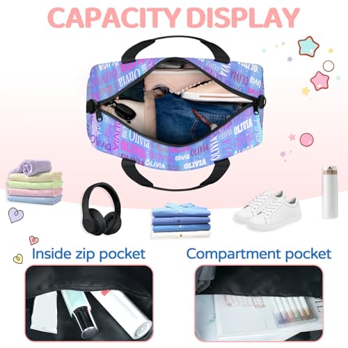 Custom Named Dance Ballet Bag, Gradient Blue Galaxy Shiny - color: Gradient Blue