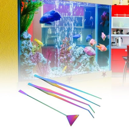 3pcs Tweezers Kit for Fish Tank Aquarium Cleaning Tools Spatula for Plant Gravel Maintenance