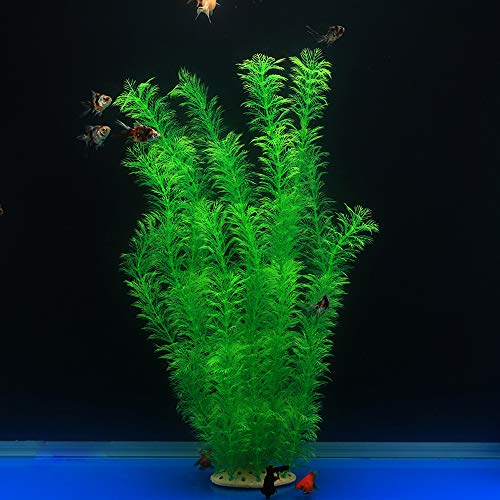 Large Aquarium Plants Artificial Plastic Fish Tank Plants Decoration Ornaments Safe for All Fish 21 Inches Tall (21inchGreen)