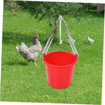 Ciieeo Gardening Water Bucket Pail with Handle Multipurpose Water Container for Farming Cat Washing and Irrigation Red with Stand