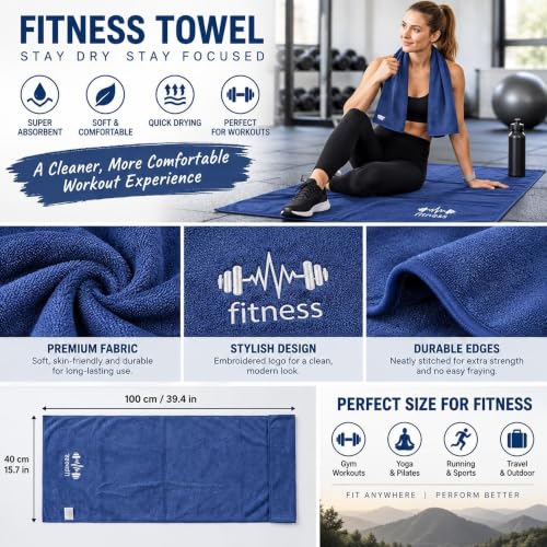 Microfiber Gym Bench Towel with Fitted Corner Hood, Indigo - color: Indigo