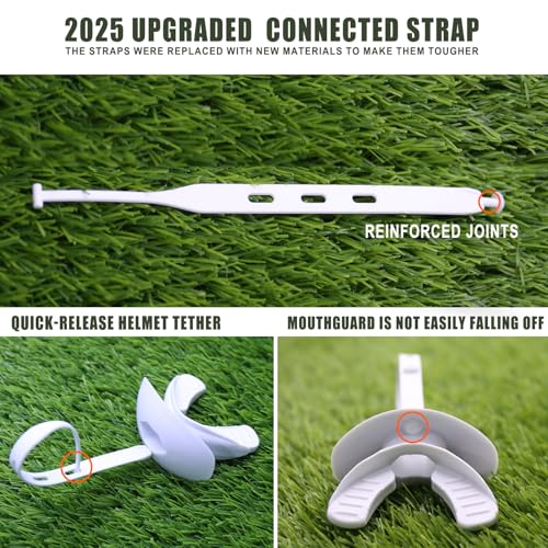 Gy Football Mouth Guard Football Mouthpiece, Mouthguard with Strap for Hockey/Lacrosse/Wrestling/Boxing/Basketball, Fits Adults/Youth/Kids 11+ (White) - color: White