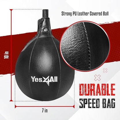 Yes4All 24 inches Adjustable Speed Bag Platform with Upgraded Speed Balls, Wall Mount Punching Bag Boxing Training Full Kit