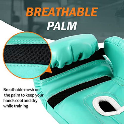 Boxing Gloves for Men Women Adults - color: Green, size: 10oz