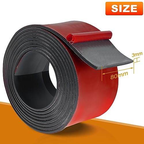 Neoprene Rubber Strips, Self Adhesive Solid Rubber Sheets Rolls for Pads, Crafts, DIY Gaskets, Seals (3" Wide, 1/8" Thick, 10' Long) - size: 3" Wide, 1/8" Thick, 10' Long