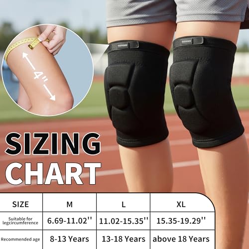 Knee Pads for Youth, Anti-Collision Knee Support Sleeve 13-18 Years - size: Large（13-18 Years）