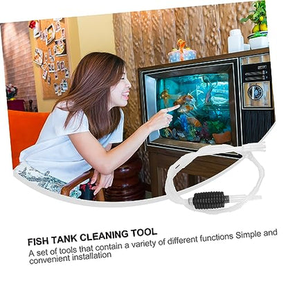 1set Fish Tank Siphon Filter Net for Water Changing Sand Washing and Dirt Removal Manual Aquarium Cleaning Tool Kit for Tanks