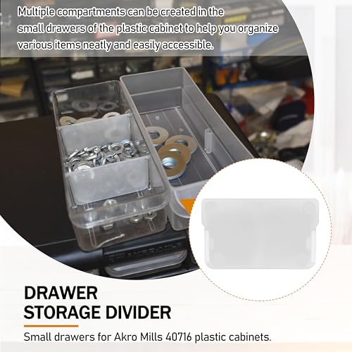 40716 Plastic Width Dividers for Craft Cabinet Small Drawers,Teacher's Toolbox, Small Parts Organizer, Screw Organizer 20Pcs