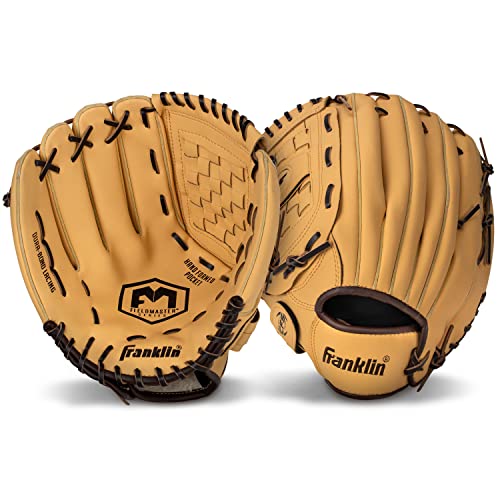 Franklin Sports Field Master Baseball Glove - color: Camel, style: 12.5" - Basket Web