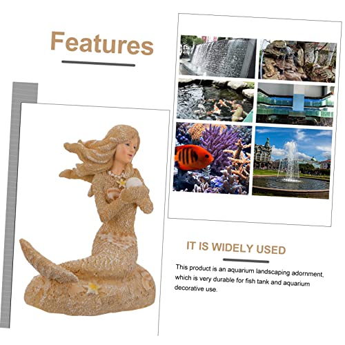 ABOOFAN 1pc Mermaid Statue Aquarium Decor Underwater Ornament for Fish Tanks Landscape Supplies Vivid Design for Aquatic Adornment for