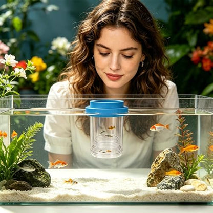Floating Fish Breeder Box, Fry Hatching Incubator, Transparent Separator Chamber, Professional Aquatic Nursery, Heavy Duty Spawning Hardware - color: large
