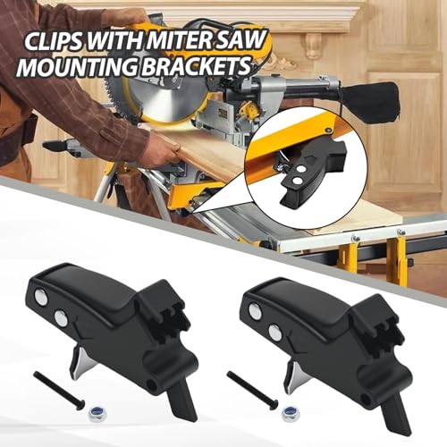 1 Set Clips with Miter Saw Mounting Brackets, Replacement for DW7231 Replacement for Heavy Duty Miter Saw Stand DW723 DWX723 DWX724 DW730