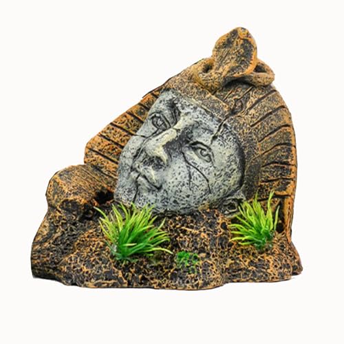Fish Tank Decorations, Large Aquarium Decor Accessories with Egyptian Pharaoh Pyramid, Bearded Dragon Hideout, Reptile & Amphibian Habitat Hideouts(Gold Pyramid) - color: Gold Pyramid
