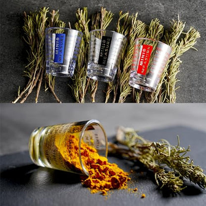 New Talent plastic Measuring cup Shot Glass set of 3pcs, Shot Glasses Measuring cup, 26-Incremental Measurement 1oz, 6 Tsp, 2 Tbs, 30ml