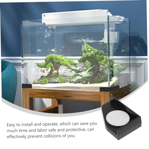 Happyyami 4pcs Collision Corner Protectors for Fish Tanks Thickened Bumper Pads for Base Stabilization Easy to Install Skid and Reduction