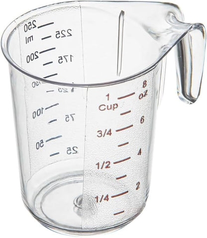 EASILY 1 Cup Measuring Jar 1Durable Measuring Beaker - Metric And lmperialUnits Handle With Thumb-Grip Design Clear PlasticMeasuring Cup Tolerates Up To 248F
