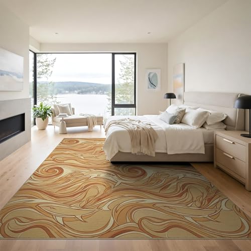 9'x12' Washable Flatwoven Rug, Beige Modern Shark Stain Resistant Massive Carpet for Dining Room, Basement, Large Office, Non-Slip Chair-Friendly Mat | Ref:2067604 - color: Beige/Pattern 39, size: 9' x 12' (Rectangular)