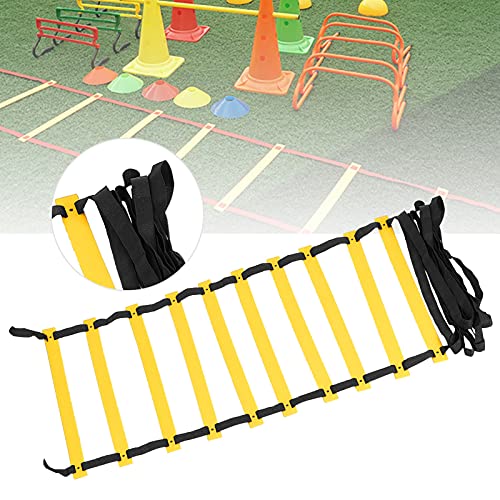 Gavigain Polypropylene Training Agility Speed Ladder Stairs Footwork for Soccer Fitness Accessory - color: black rope