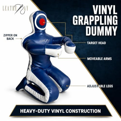 Jiu Jitsu Judo Punching Bag Grappling Dummy Blue -Unfilled - size: 70 inches (6 ft)
