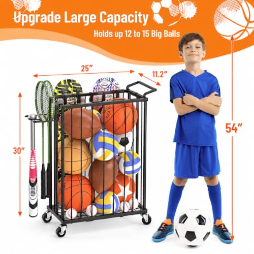 Sports Equipment Organizer, Ball Storage Rack for Gear and Toys - size: Medium