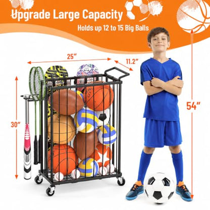 Sports Equipment Organizer, Ball Storage Rack for Gear and Toys - size: Medium
