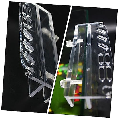 Totority Acrylic Aquarium Tool Holder for Water Plants Wall-Mounted Storage Rack for Fish Tank Maintenance Multiple Tool Slots for Scissors and Tweezers