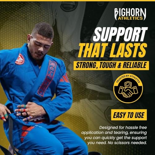 Bighorn Athletics Finger Tape, 0.5in x 45ft, 8 Rolls, Red/Black/Blue/Green - color: Red, Black, Blue, Green, size: 0.5-Inch