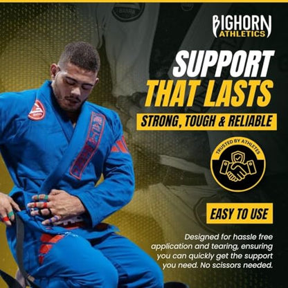 Bighorn Athletics Finger Tape, 0.5in x 45ft, 8 Rolls, Red/Black/Blue/Green - color: Red, Black, Blue, Green, size: 0.5-Inch