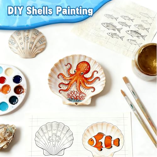 40pcs 4-5 Inch Large Scallop Shells for Crafts,Natural White Sea Shells for Hand Painting, DIY Home Decor, Family Crafting Projects, Decoupage & Gift Ideas