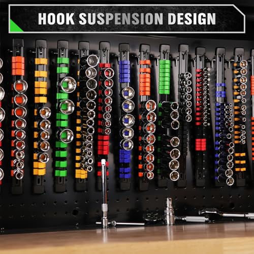22-Piece Socket Organizer & Magnetic Wrench Organizer Set, 1/4", 3/8", 1/2" Drive Socket Holder, Total 64 Slots Metric & SAE Magnetic Wrench Holder (Socket, Wrenches not Included) - style: 22 PCS
