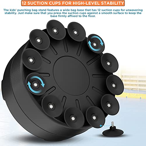RDX Kids Freestanding Punching Bag & Cover, 4FT Heavy Duty Junior Ronin Target Pedestal Bag Set Suction Cup Stand Base Free Standing Kickboxing MMA Boxing Muay Thai Karate Home Gym Workout - color: SILVER