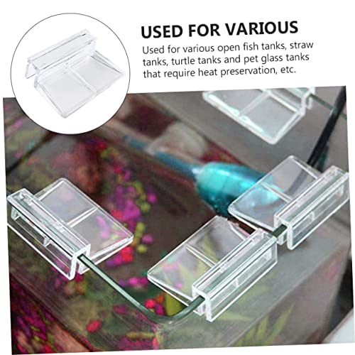 Milisten Fish Tank Bracket Fish Tank Lid Clip Aquarium Glass Cover Holder Aquarium Cover Holder Fish Tank Stands Aquarium Glass Lid Bracket Fish Tank and Stand Shelf Frame Acrylic, 5x4cm, Y450321RJ4