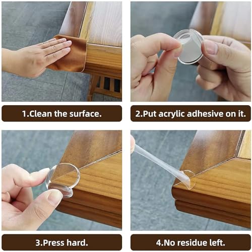 Corner Protector for Baby, Protectors Guards, Furniture Corner Guard & Edge Safety Bumpers - Baby Proof Bumper Cushion - Clear & Transparent (12 Pack)