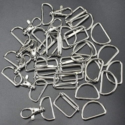Hysagtek 60 Pcs Purse Hardware for Bag Making - Swivel Snap Hooks, D Ring, Slide Buckle, Bag Hardware Supplies for Handbag Fasteners, Strap, Backpack DIY Craft Accessories, 1 Inch, Silver - color: Silver