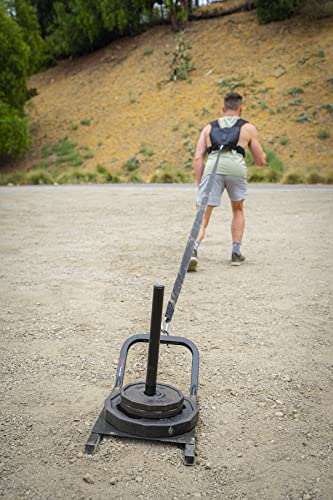 miR 300lbs - 500lbs Max Weight Heavy Duty Power Speed Sled with Color Options. at Home, Gym, and Football Training - style: Pull Premium Black
