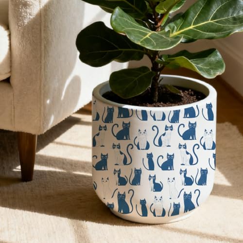 SUPERDANT 5PCS Cartoon Cat Underglaze Paper Transfer Animal Transfer Paper for Clay Ceramic Porcelain Under Glaze Transfers for Pottery Enamel Decals Blue Underglaze Decal Papers Handcrafted Gifts - style: Cartoon Cat