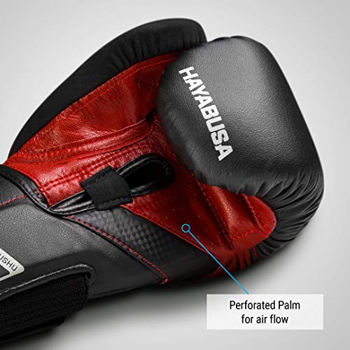 Hayabusa T3 Boxing Gloves - Sparring | Sparring Gloves, Muay Thai Gloves, Kickboxing Gloves, Heavy Bag Gloves, Boxing Gloves for Men and Women, Boxing Gloves - color: Black/Red, size: 10oz