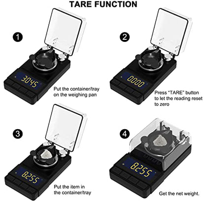 Digital Milligram Scale 50g/0.001g, Compact Mg Scale with 20g Calibration Weight and Accessories, Black Powder Scale for Reloading - color: Black