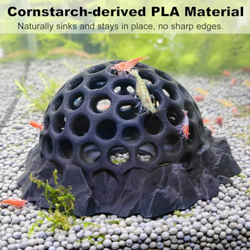Shrimp Hides for Aquarium, Shrimp Tank Accessories - Shrimp Cave, Shrimp Hideout, Shrimp Shelter, Black