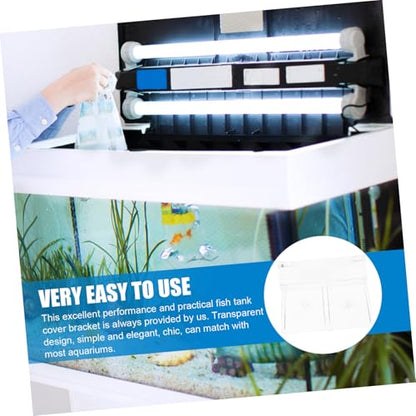 TOYANDONA 4pcs Acrylic Fish Tank Cover Support Bracket Sturdy Lid Holders for Various Open Aquariums Easy to Install and Wear- Design for Preservation