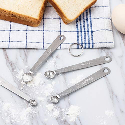 Fox Run Brands 4-Piece Pinch Spoons Measuring, 0.25 x 0.5 x 4.75 inches, Metallic