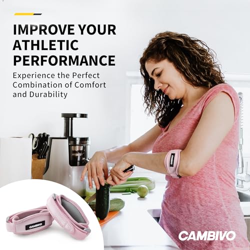 CAMBIVO 2 Pack Tennis Elbow Brace Strap for Tendonitis, Light Pink - color: Light Pink, size: 2 Count (Pack of 1)