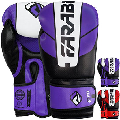 Farabi Sports Boxing Gloves Men and Women Kickboxing Gloves - Muay Thai Gloves 10-oz 12-oz 14-oz 16-oz Red & Purple Boxing Gloves for Punching Bag, MMA, Muay Thai and Training - size: 16-oz
