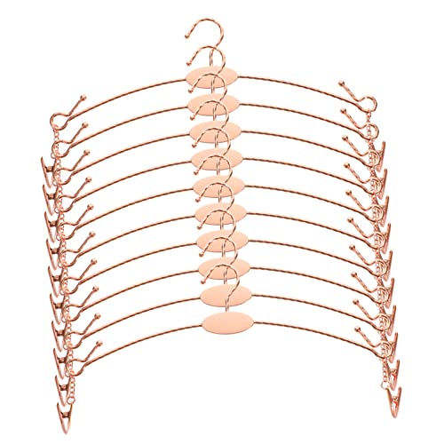 VICASKY 10pcs Hangers Rose Gold Iron Wire Tank Tops Organizer Non Slip Underwear Display Rack Multipurpose Closet Storage for Women